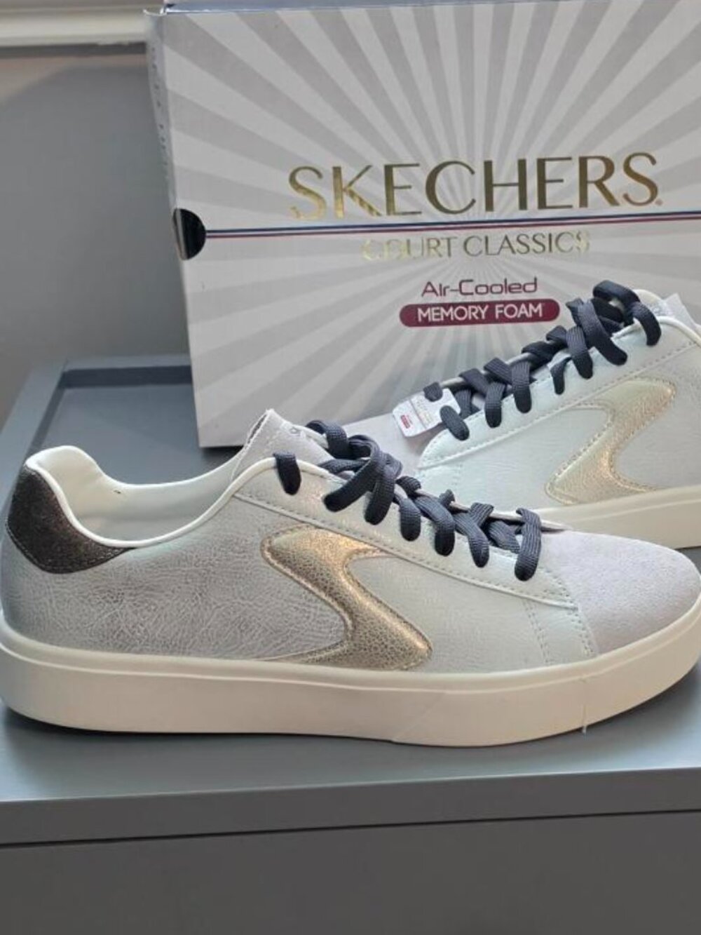 Skechers Court Classics Sneakers | Women's Size 8.5 | White/Black | NWT